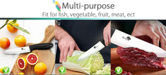 Ceramic Knife Set for Kitchen 3 4 5 6 Inch White Chef Knife Serrated Blade Bread Slicing