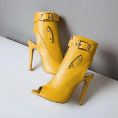Summer Sandals Zipper Ankle Boots For Women 11cm Stiletto High Heels