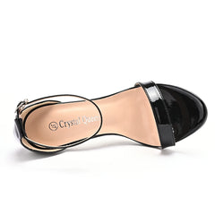 Crystal Queen Black Women Dress Sandals Fashion 11CM Spike High Heel