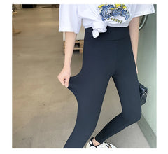 Women Sharkskin Black Leggings Thin Workout Stretch Fitness