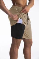 Running Shorts Men 2 in 1 Sports Jogging Fitness Shorts Training