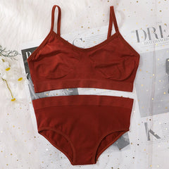 Women Bra Briefs Set Seamless Bra And High Waist Panties Set Underwear Female
