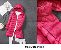 Women Ultra Lightweight Packable Long Puffer Jacket Autumn Winter