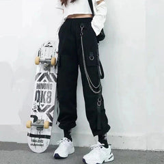 Women Cargo Pants 2023 Harem Pants Fashion Punk Pockets Jogger Trousers