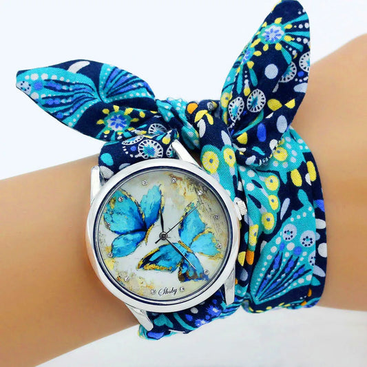 Shsby New Ladies Cloth Wristwatch Fashion Women Dress Watch High Quality Silver Quartz Watch Sweet Girls Watch Fabric Clock