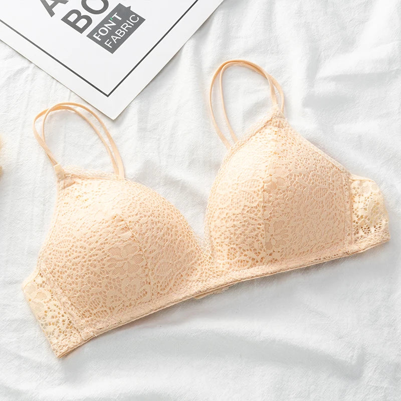 Women Bra Lace Bralette Floral Wireless Bra Female Underwear