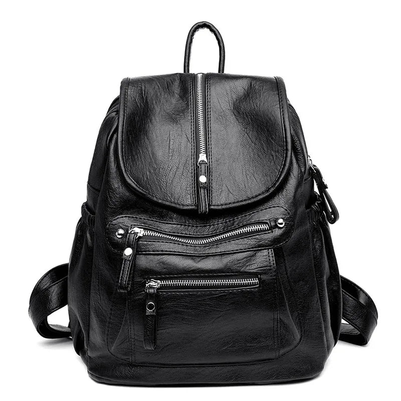 Women High Quality Leather Backpacks Vintage Female Shoulder Bag Sac a Dos Travel Ladies Bagpack Mochilas School Bags For Girls