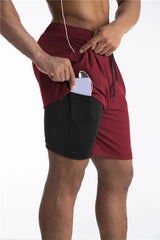 Running Shorts Men 2 in 1 Sports Jogging Fitness Shorts Training