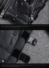 Spring Black Pu Leather Motorcycle Jacket for Men Style Long Sleeve