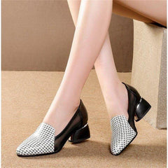 women cute sweet high quality green slip on heel pumps