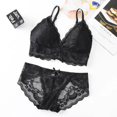 Women Lace Bras Set Backless Bralette Seamless Underwear Lace Top Lingerie