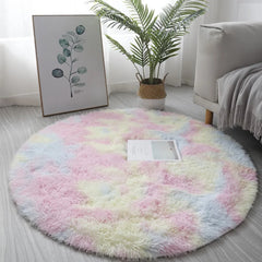 Plush Round Rug Mat Fluff White Carpet For Living Room Soft Home Decor Bedroom Room