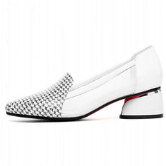 women cute sweet high quality green slip on heel pumps