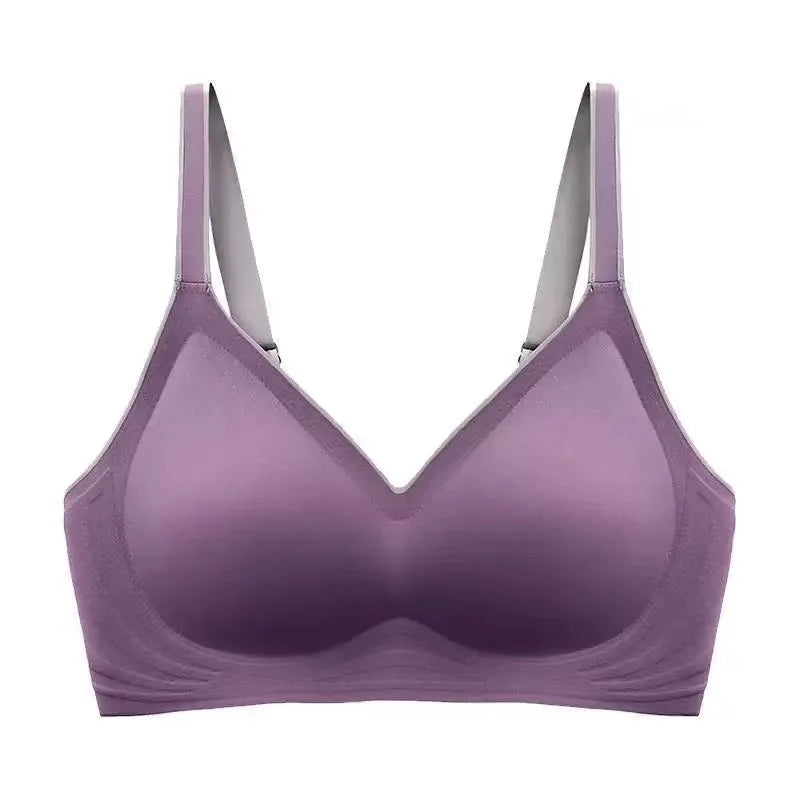 plus size women's underwear seamless no steel ring bra push-ups comfortable