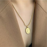 316L Stainless Steel Fashion Fine Jewelry Vintage Oval Tag Flowers Charms Thick