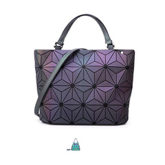 Luminous reflective Bag Geometric Tote Folding Shoulder Bags for women