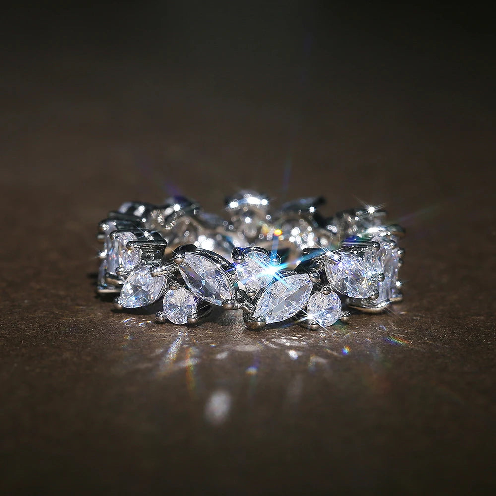 Promise Rings for Women Dazzling Cubic Zircon Graceful Lady Accessories