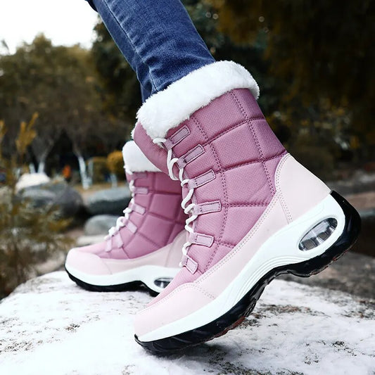 Women Boots High Quality Warm Snow Boots Lace-up Comfortable Ankle Boots