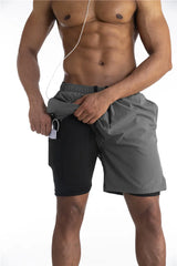 Running Shorts Men 2 in 1 Sports Jogging Fitness Shorts Training
