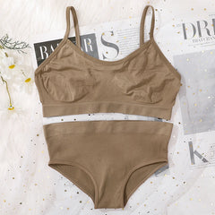 Women Bra Briefs Set Seamless Bra And High Waist Panties Set Underwear Female