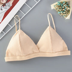 Women Cotton Bras Push Up Bralette Solid Color Lingerie Seamless Brassiere