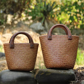 woven handbags Seaside vacation bag rattan Bucket bag