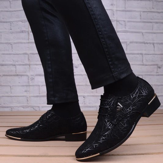 Men Wedding Shoes Microfiber Leather Formal Business Pointed Toe for Man Dress Shoes