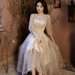 Homecoming Dresses: Tulle Champagne Color Prom Dress Dong CMY Plus Size