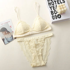 Women Lace Bra And Panties Set Floral Lace Bralette Embroidery Lace Underwear Set