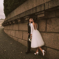White Bridesmaid Dresses: A-Line Short Wedding Dress White ivory Bridal Dress