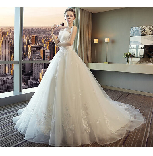 White Bridesmaid Dresses: Wedding Dress Bride White Flower Dress Tube Top Lace