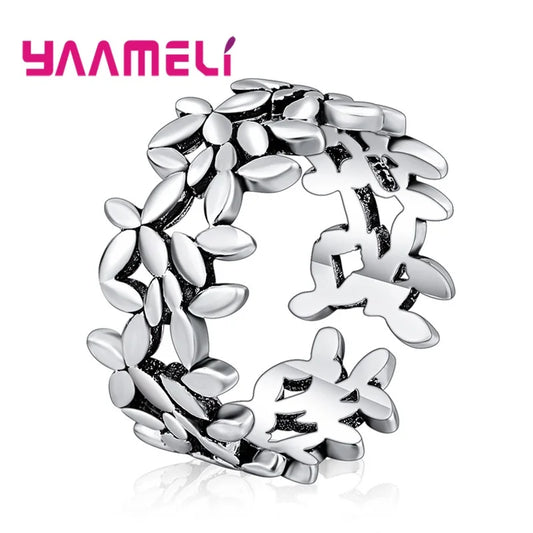 Newest Retro Ring S925 Sterling Silver Thai Silver Jewellery for Female Male Antique Finish Tree Branch Fashion Jewelry