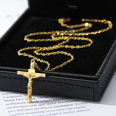Christian Jesus Cross Necklace For Women Men Stainless Steel Chains Choker Religion