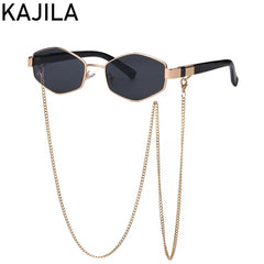 Sunglasses Women With Chain Brand Designer Punk Sun Glasses