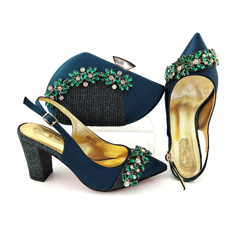 Matching Shoes and Bags: gold Italian Shoes With Matching Bags African Women Shoes