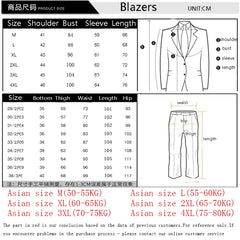 men's suit 3-Pieces Blazers+Pant Fashion Korean Slim Fit Casual men's tuxedo