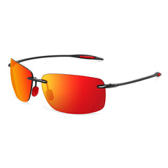 Sunglasses for Men: Orange Male Driving Rectangle Ultralight Frame Sunglasses
