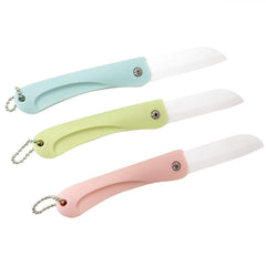 1PC Mini Ceramic Fruit Knife Kitchen And Bar Supplies Portable Folding Knife Creative