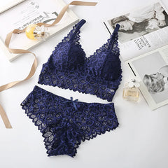 Women Lace Bras Set Backless Bralette Seamless Underwear Lace Top Lingerie