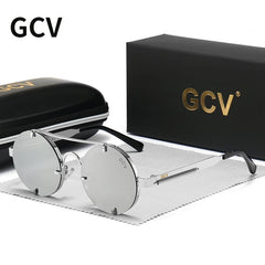 Sunglasses Polarized Men Women Brand Designer Vintage Round Metal Frame