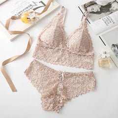Women Lace Bras Set Backless Bralette Seamless Underwear Lace Top Lingerie