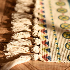 60x90cm Retro Bohemian Hand Woven Tassel Carpet for Home Living Room Window