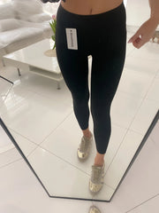 Women Sharkskin Black Leggings Thin Workout Stretch Fitness
