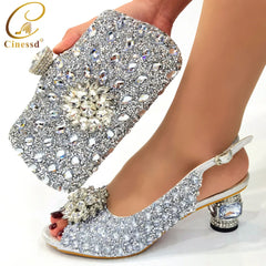 Matching Shoes and Bags: Ladies Italian Shoes and Bag Set Decorated