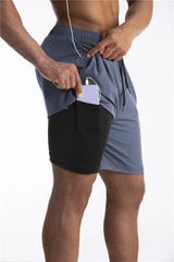 Running Shorts Men 2 in 1 Sports Jogging Fitness Shorts Training