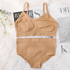 Women Bra Briefs Set Seamless Bra And High Waist Panties Set Underwear Female