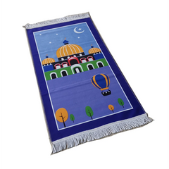 Muslim Prayer Rug Kids Children Islamic Mat Educational Janamaz Girl Boy Salah Child