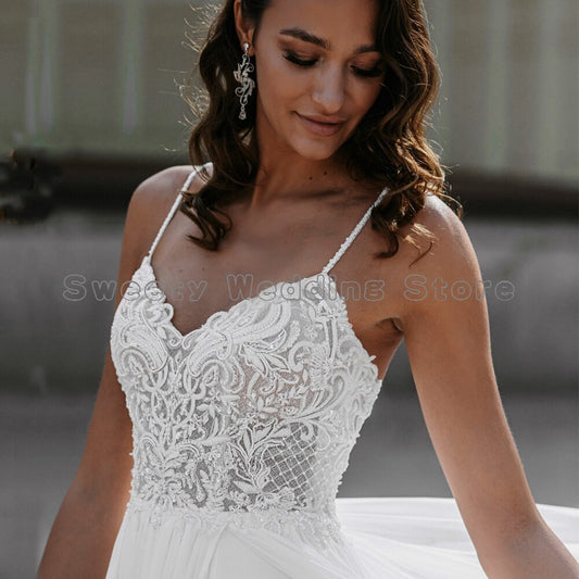 White Bridesmaid Dresses: Beach Wedding Dresses Spaghetti Straps V Neck Sequin