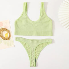 Women Bra Set Lingerie Female Seamless Underwear Bralette Tops Basic Stretchy