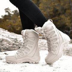 Moipheng Winter Boots Women Super Warm Plus Size 36-46 Mid-Calf Motorcycle Boots